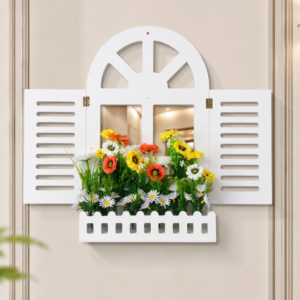 প্রিমিয়াম উইন্ডো মিরর ফ্লাওয়ার ওয়াল ডেকর | Window Mirror Flower Wall Decor